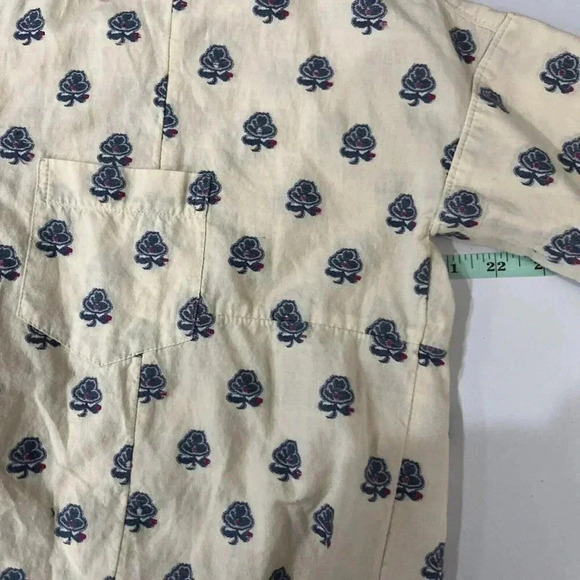 Madewell Academia Button Up Floral Weave Shirt Oversized Collared Womens XXS - Picture 4 of 6